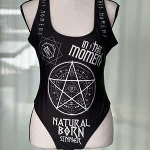 In This Moment All Logo Black Bodysuit NWOT